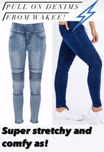 Wakee - High Waisted Pull On Jegging Style Jeans